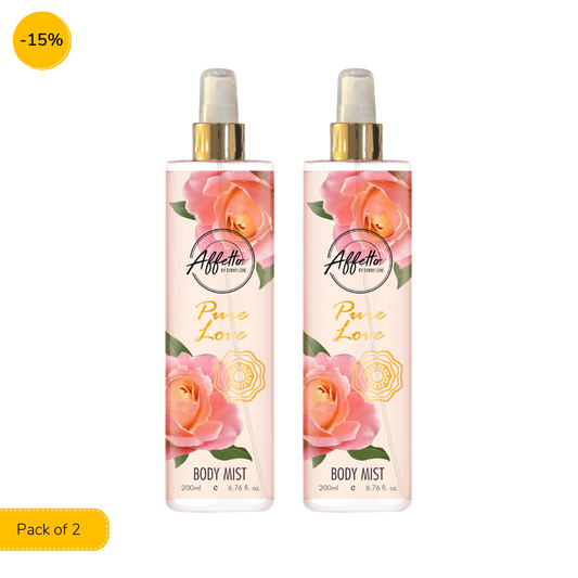 AFFETTO PURE LOVE BODY MIST FOR WOMEN, 200 ML - PACK OF 2