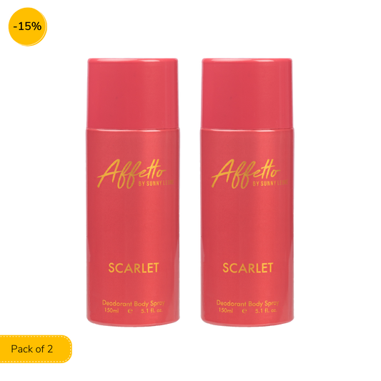 AFFETTO SCARLET DEODORANT FOR WOMEN, 150 ML - PACK OF 2