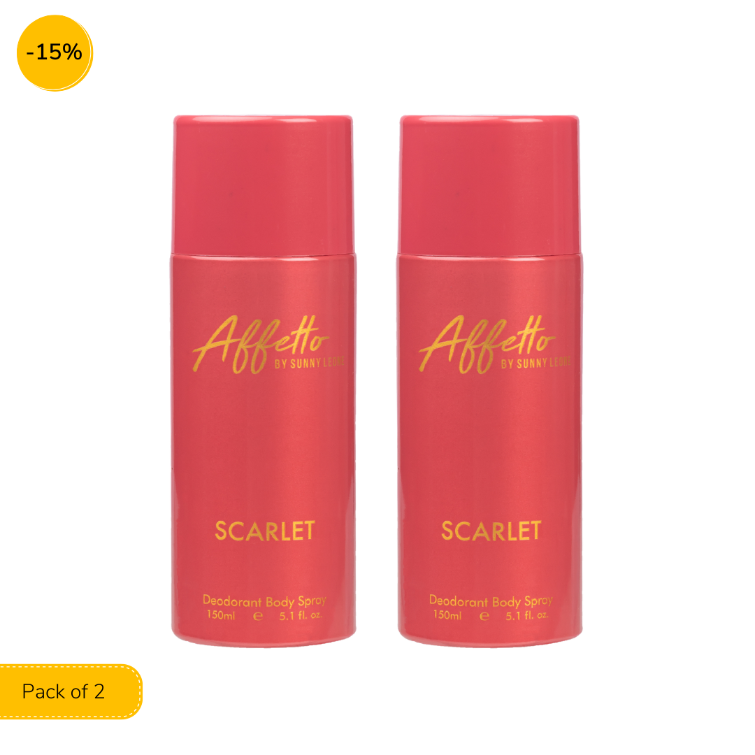 AFFETTO SCARLET DEODORANT FOR WOMEN, 150 ML - PACK OF 2