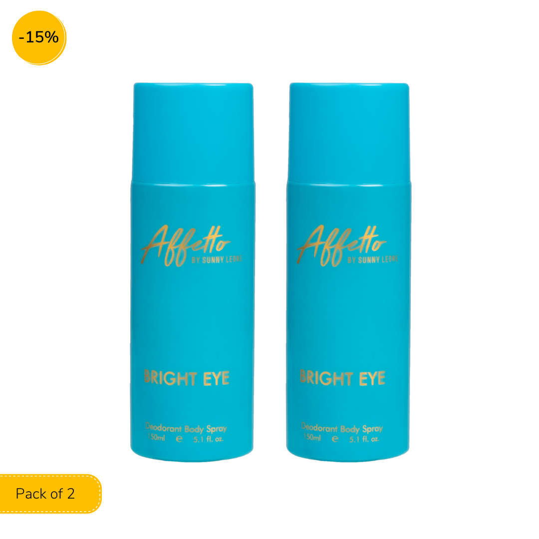 AFFETTO BRIGHT EYE DEODORANT FOR WOMEN, 150 ML - PACK OF 2