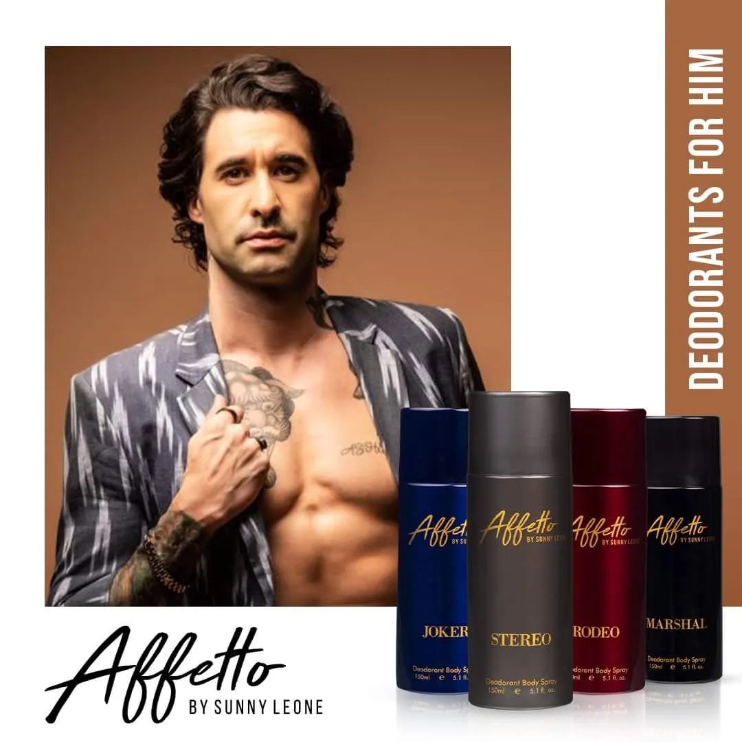 AFFETTO STEREO & RODEO DEODORANT FOR MEN, 150ML - PACK OF 2