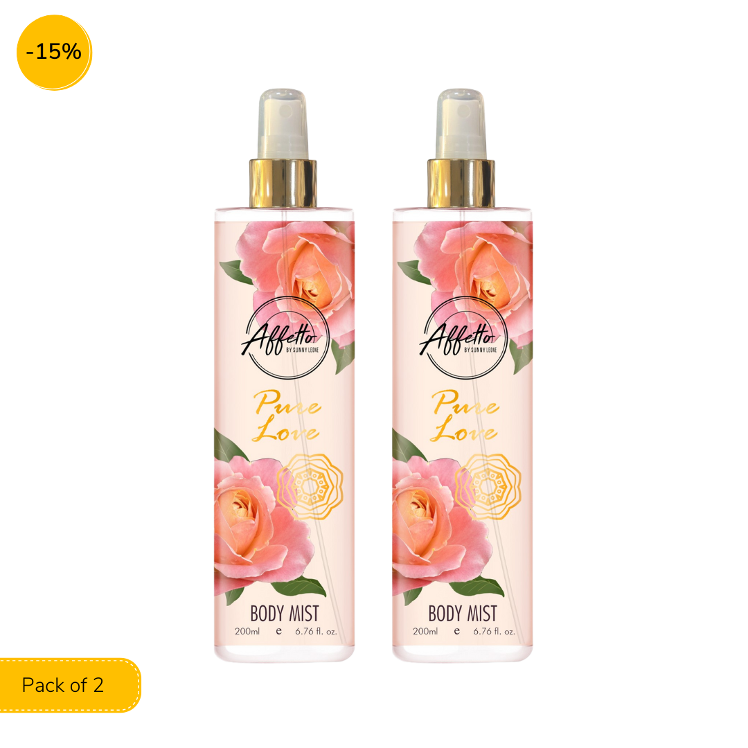 AFFETTO PURE LOVE BODY MIST FOR WOMEN, 200 ML - PACK OF 2